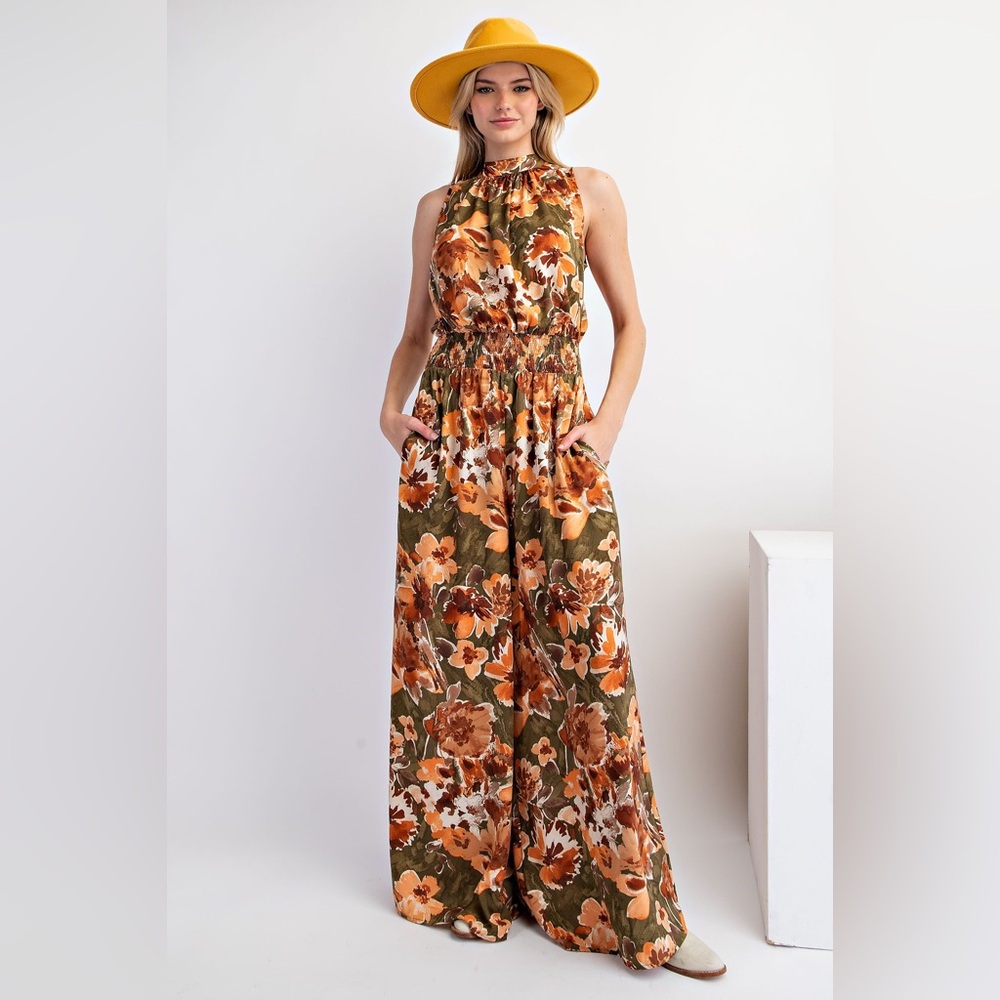 059 Easel MIRABELLE SATIN JUMPSUIT - Picture 2 of 6